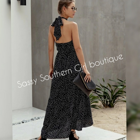 Sassy Southern Girl Dresses Jensie Boho Black And White Polka Dot